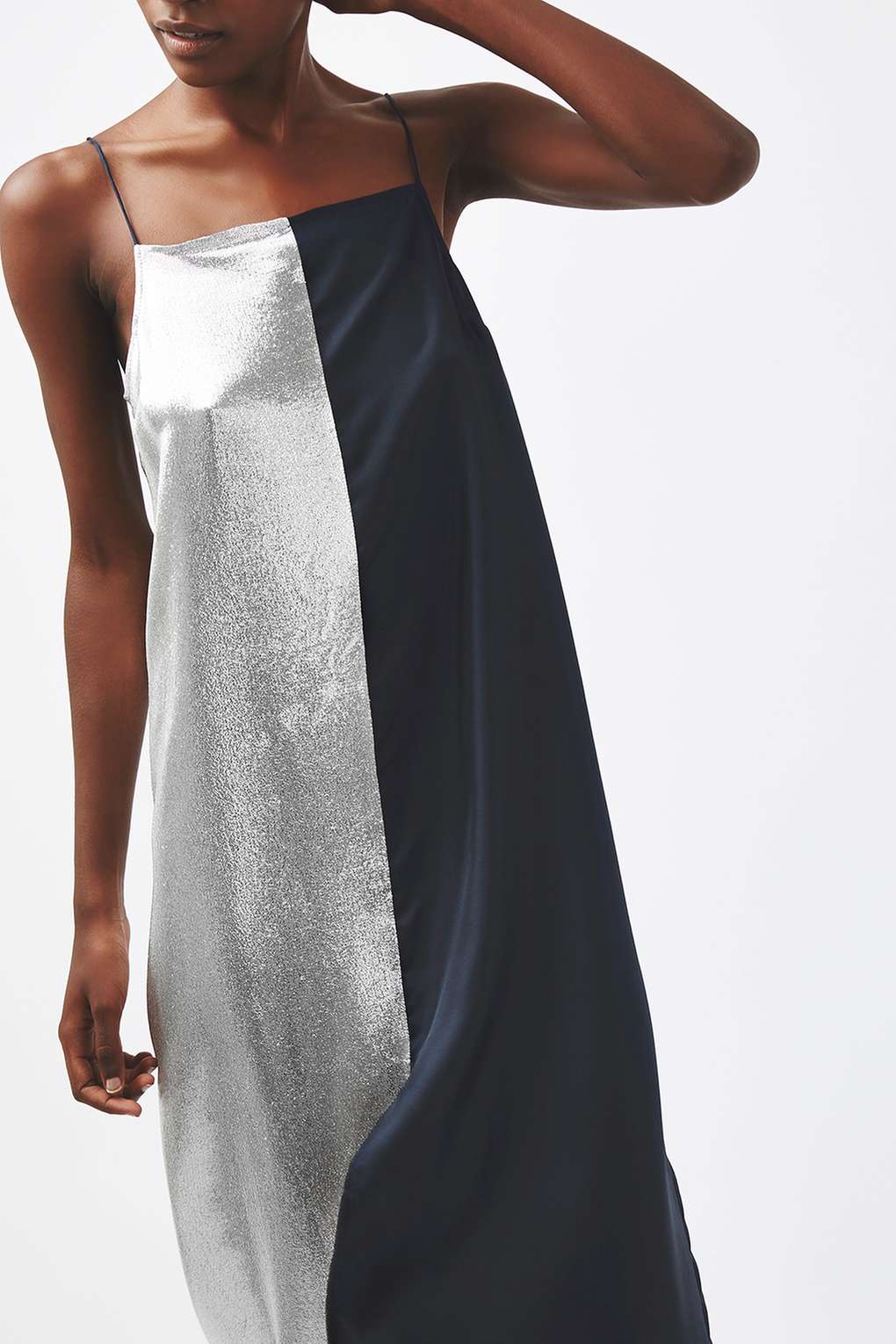 Topshop-Lame-Panelled-Slip-Dress