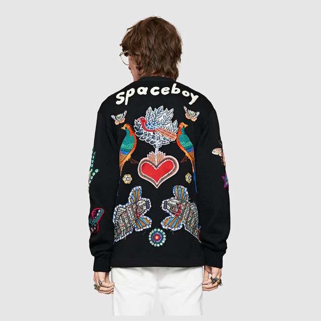 Gucci-fall-2016-Space-Boy Light-Wool-cardigan-with-embroideries-1