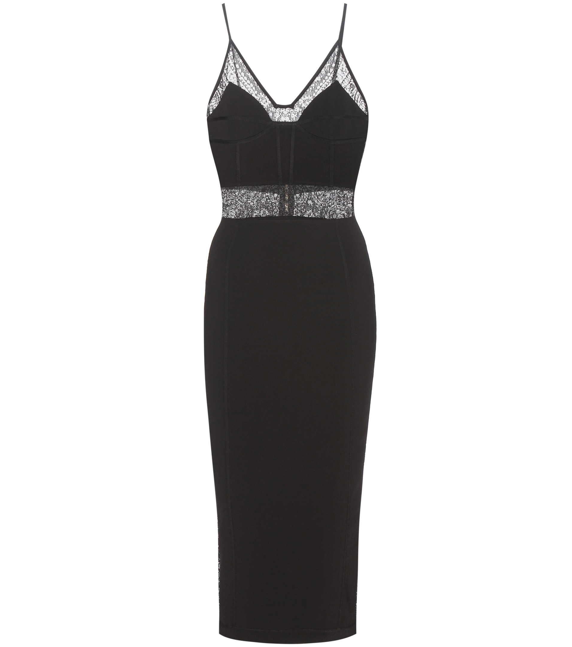 Nicki-Minaj-Balmain-Black-Knit-Panelled-dress