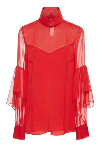 prabal-gurung-fall-2016-red-high-collar-blouse