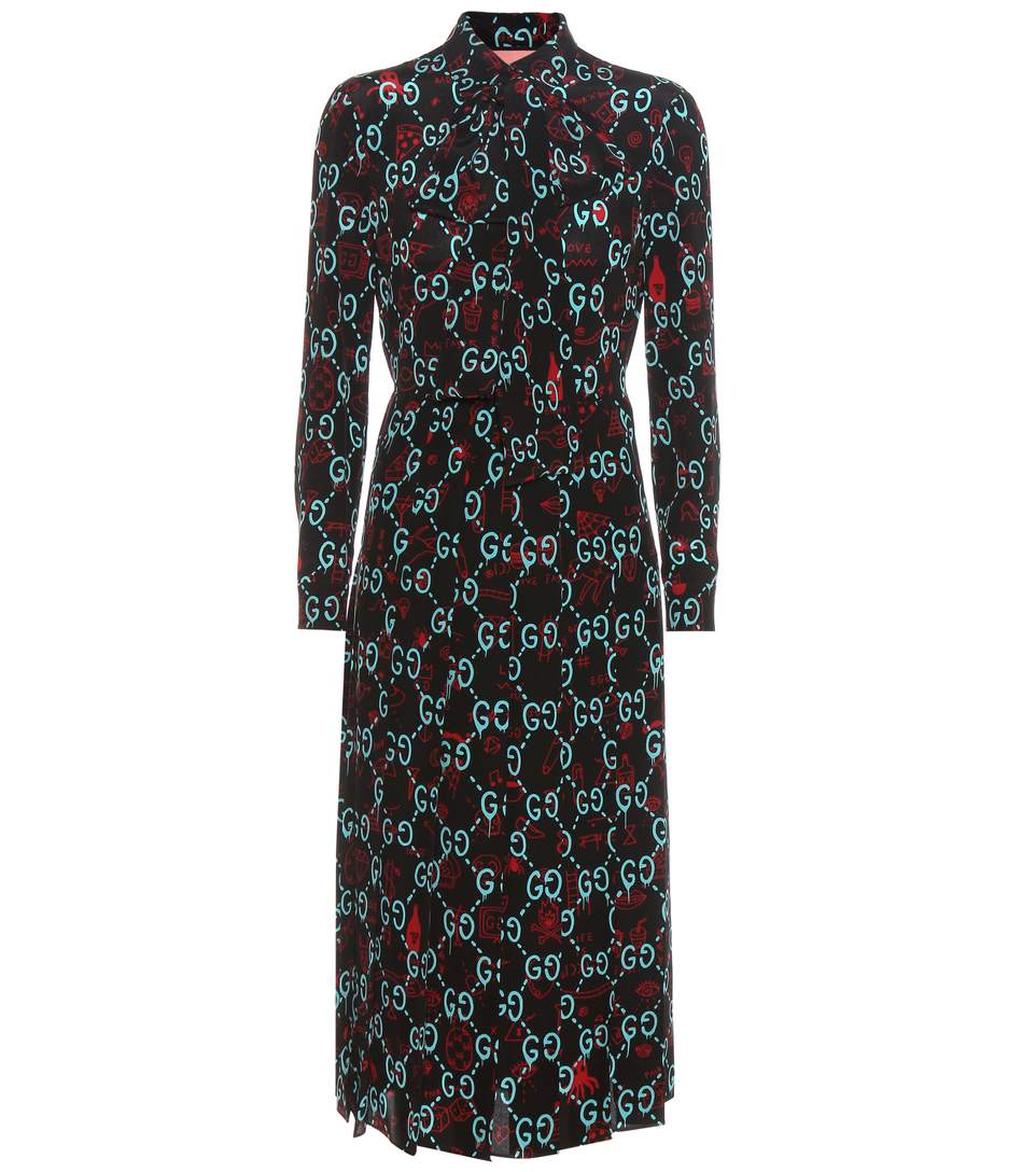 cardi-b-guccighost-printed-silk-dress