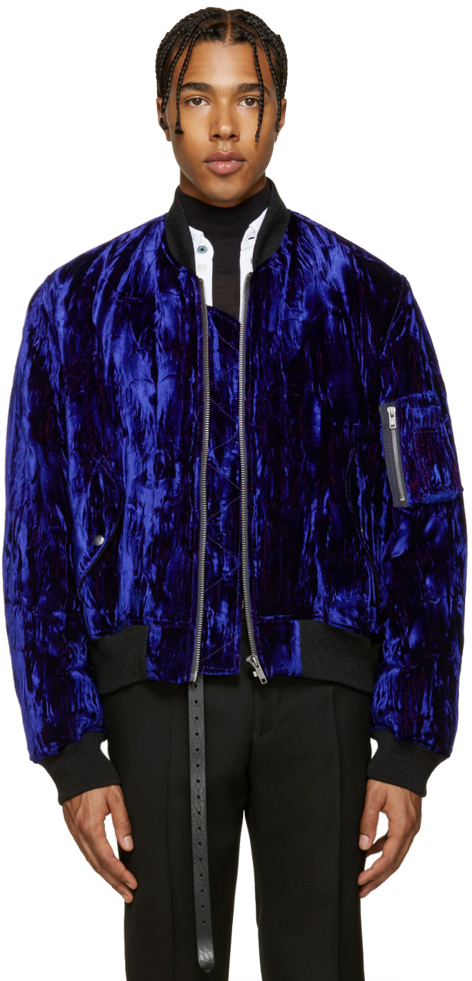 bomb-product-of-the-day-haider-ackermann-blue-velvet-bomber-jacket-1