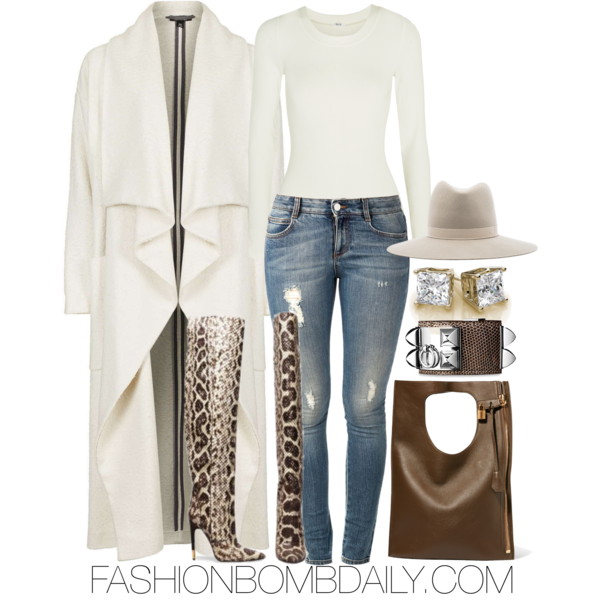 fall-2016-style-inspiration-what-to-wear-on-a-first-date-topshop-textured-waterfall-coat-wolfrod-berlin-bodysuit-tom-ford-snakeskin-boots-tom-ford-alix-tote