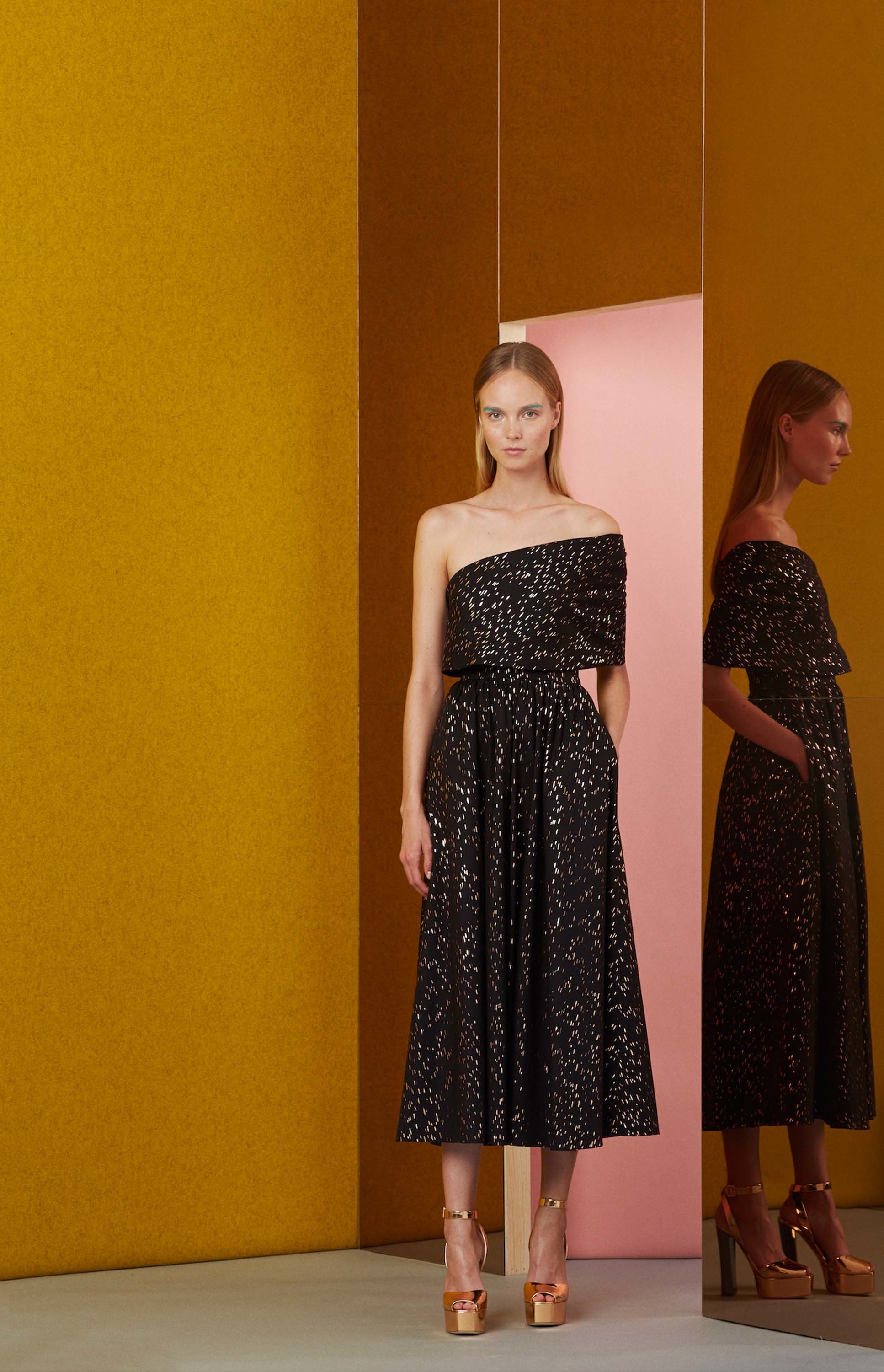 lela-rose-one-shoulder-gold-embellished-midi-dress-1