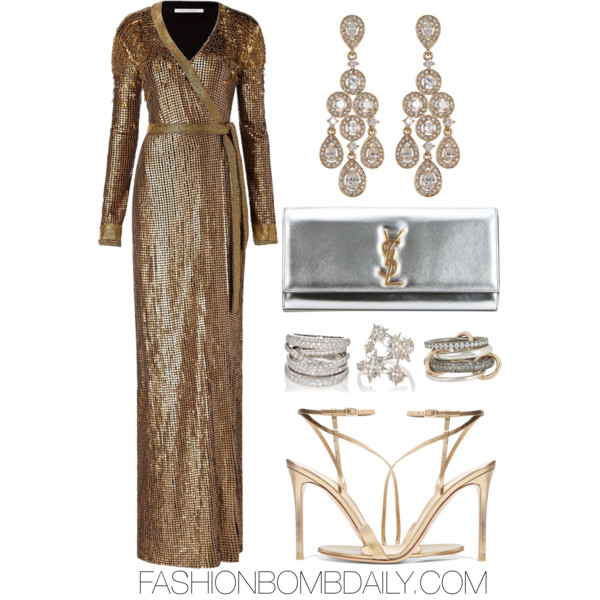 what-to-wear-to-the-2016-soul-train-music-awards-dvf-ariel-armour-wrap-gown-gianvito-rossi-metallic-high-sandals-saint-laurent-monogram-metallic-clutch