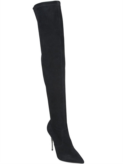 le-silla-black-suede-boots