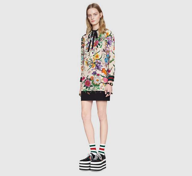 2-gucci-floral-snake-print-silk-long-sleeve-dress
