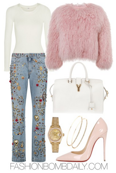 fall-2016-style-inspiration-5-ways-to-wear-embellished-pieces-dolce-gabbana-embellished-jeans-saint-laurent-cabas-large-tote-christian-louboutin-so-kate-patent-leather-pump