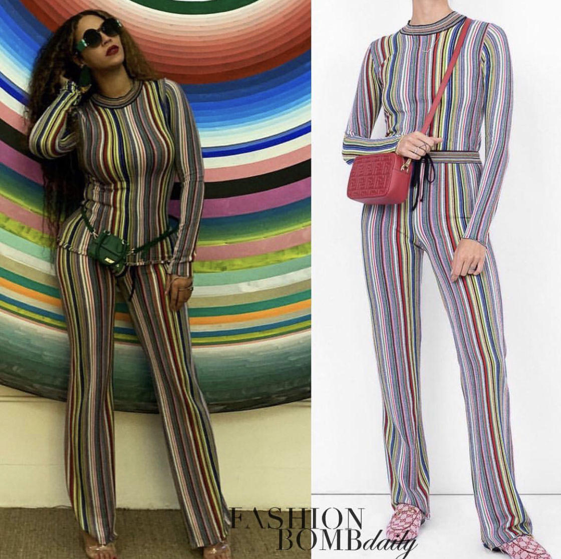Beyonce_in_Multicolor_Striped_Marques_Almeida