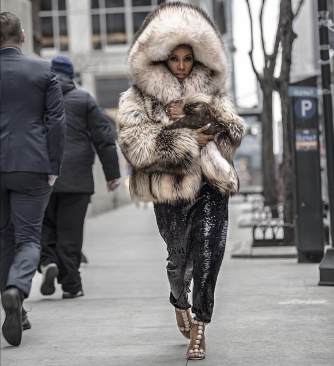 June_Ambrose_Fur_Coat_Sequin_Pants
