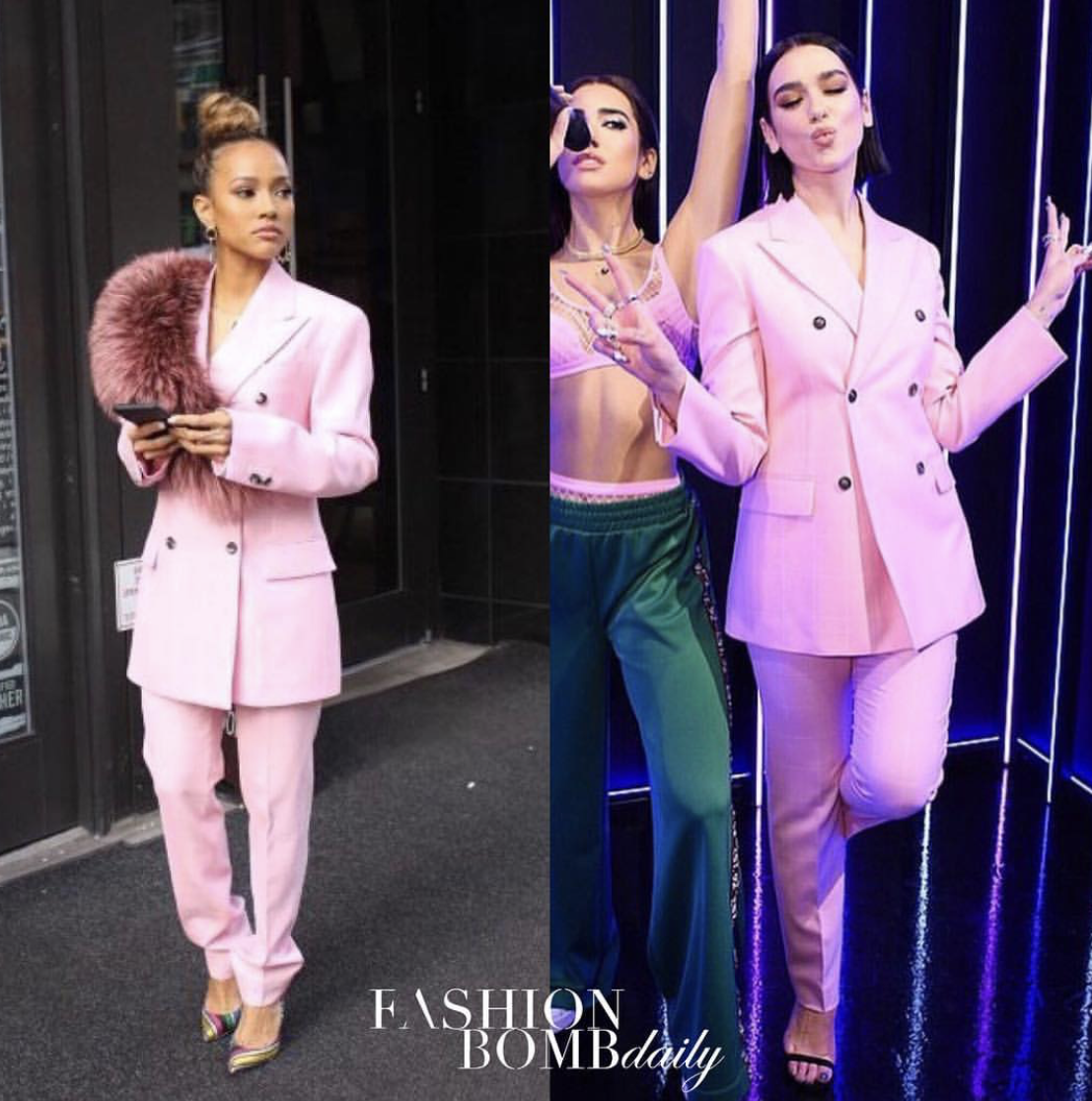 Karrueche_Dua_Lipa_in_Calvin_Klein_suit