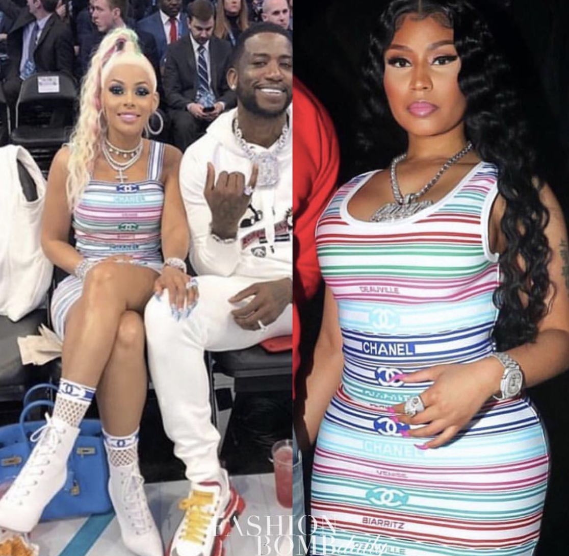 Keyshia_Kaoir_Nicki_Minaj_Chanel_Stripe_dress