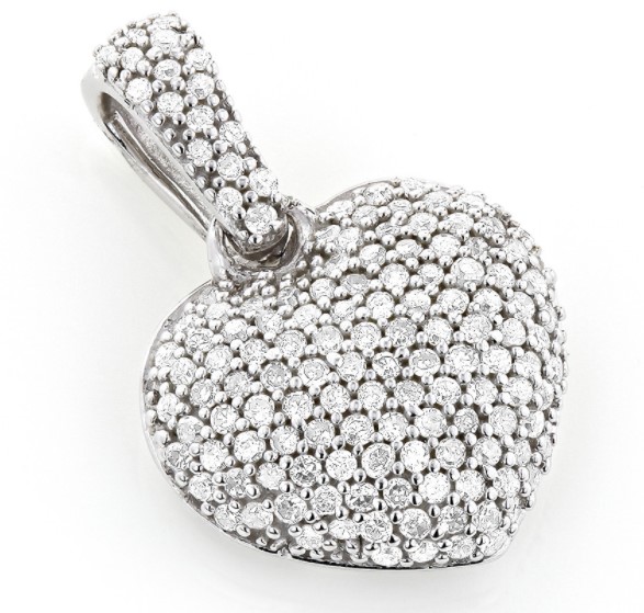 SMALL PAVE DIAMOND HEART PENDANT