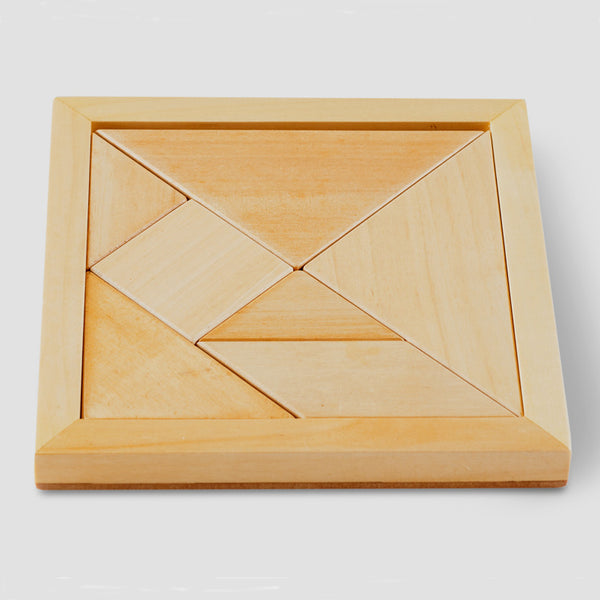 Tangram (natural) with wood tray