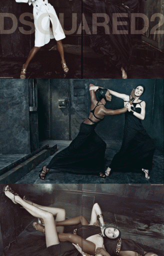 Naomi Campbell and Linda Evangelista for DSquared ’09