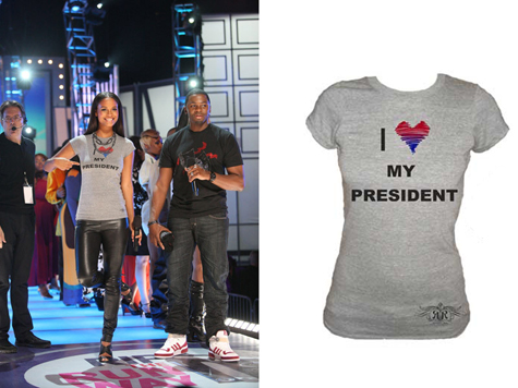 Joy Bryant Wears Rachel Roy I Heart my President T