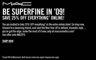 Save 25% off MAC cosmetics!!