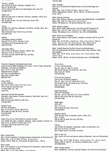 New York City Sample Sales