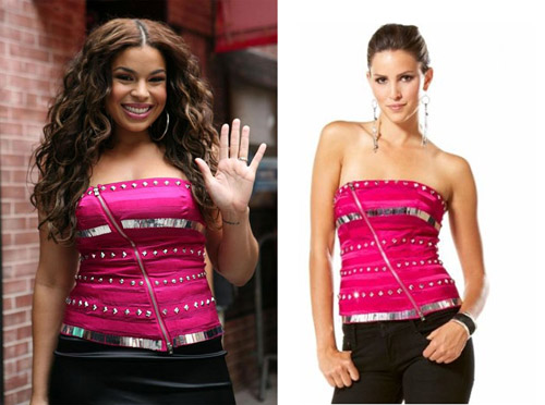 Splurge of the Day : Jordin Sparks’ Bebe Studded Trapunto Strapless Top