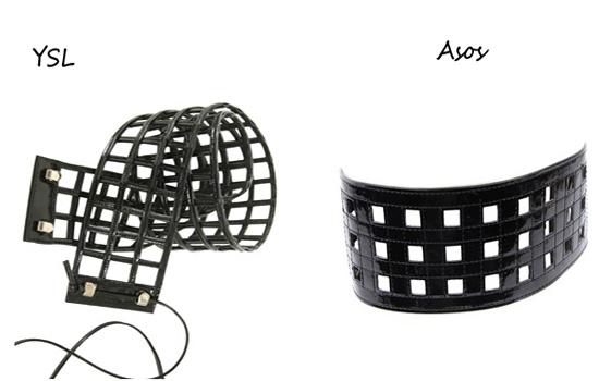 Rip the Runway: YSL Patent Leather Cage Belt vs Asos Cut-Out Waist Belt