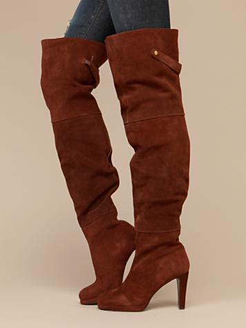 Splurge of the Day : Meagan Good Inspired Brown Suede Over the Knee Boots