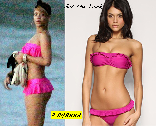 Get the Look : Rihanna’s Pink Ruffled Bikini