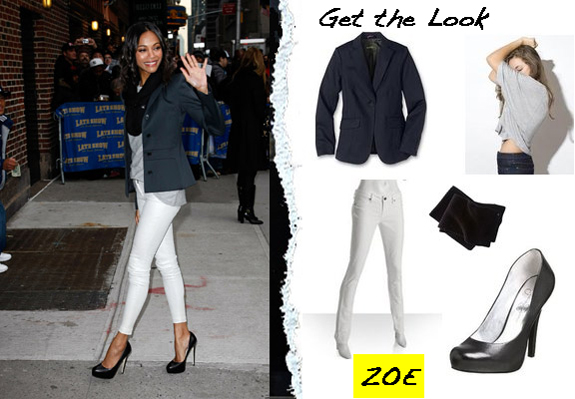 Get the Look : Zoe Saldana at David Letterman