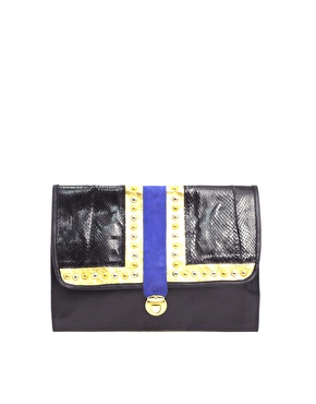 Splurge of the Day : Mogil Studded Front Clip Leather Oversized Clutch