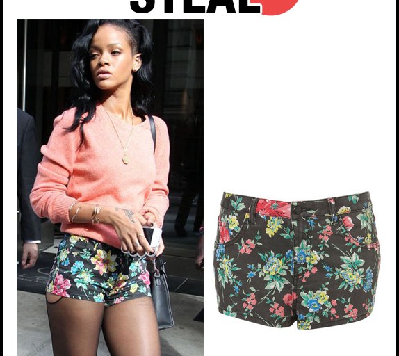 Steal: Rihanna’s New York City Topshop MOTO Floral Print Shorts