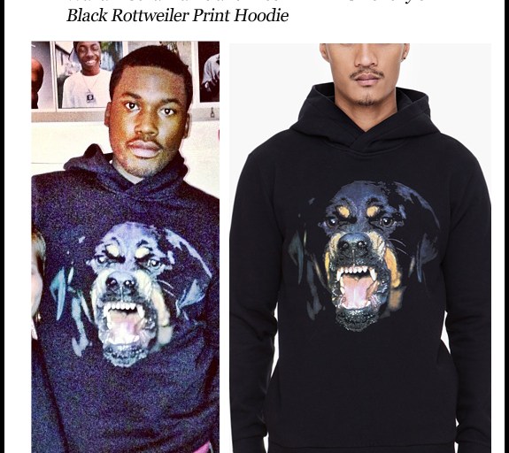 Men’s Fashion Flash: Waka Flocka Flame and Meek Mill in Givenchy’s Black Rottweiler Print Hoodie