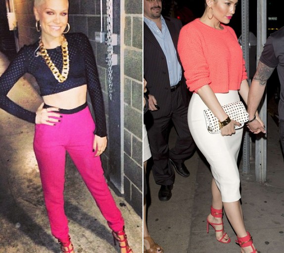 Who Wore It Better? Jessie J vs. Jennifer Lopez in Gucci’s Pink Ursula Sandals