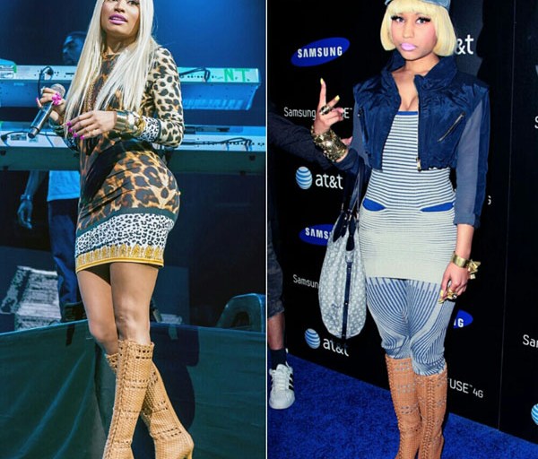 When Did She Wear it Better? Nicki Minaj in Gucci’s Tan Woven Leather Boots