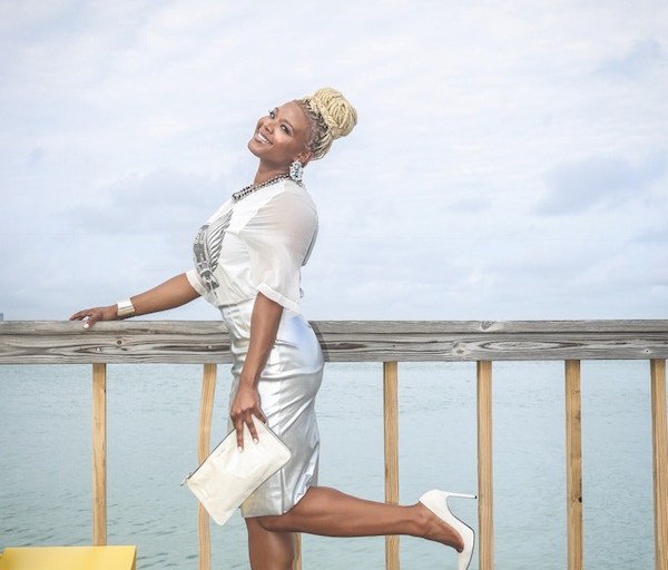 Miami Birthday Style Diary: A 3.1 Phillip Lim Sono Mama Embellished Top, Topshop Silver Pencil Skirt, and Saint Laurent Bone Heels