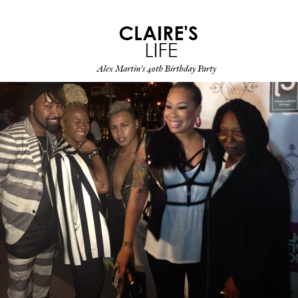 Claire’s Life: Rollin with Whoopi at Alex Martin’s 40th Birthday Party