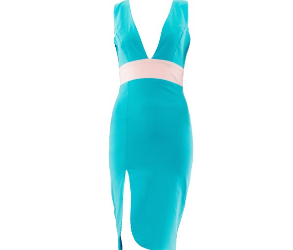Bomb Product of the Day: Myannika’s Turquoise Pencil Dress with Front Slit