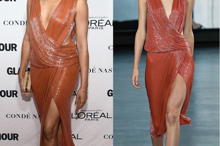 Hot! or Hmm…: Freida Pinto’s 2014 Glamour Women of The Year Awards  Jason Wu Spring 2015 Sequined Rust Dress
