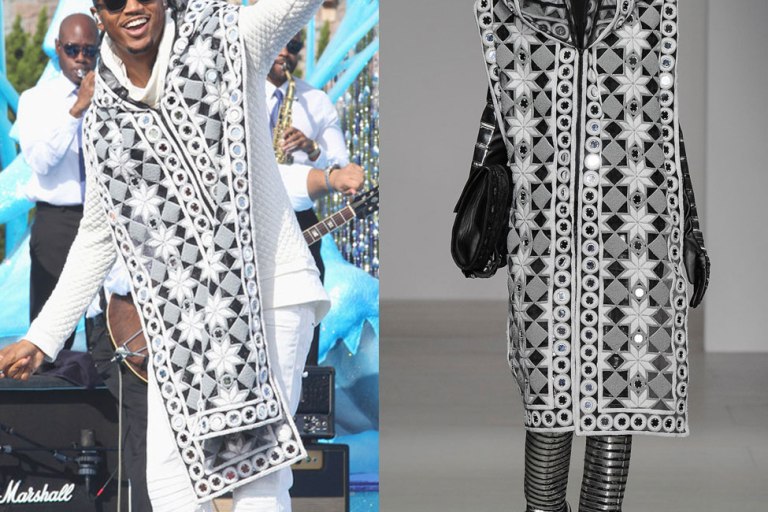 Men’s Fashion Flash: Trey Songz’s Disney Frozen Christmas Celebration KTZ Fall 2014 Gray Printed Hooded Scarf