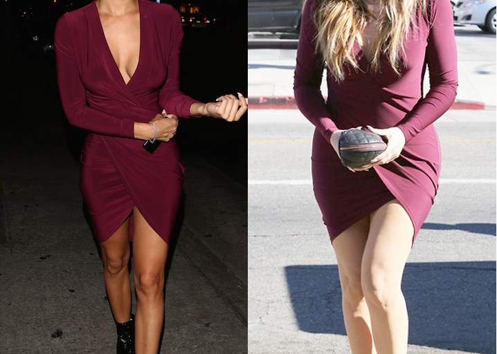 Who Wore it Better? Khloe Kardashian vs. Draya Michele in Just Enaj’s Burgundy Sensation Bodycon Dress