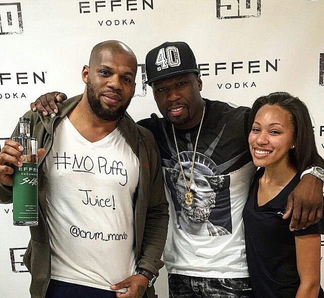 Men’s Fashion Flash: 50 Cent’s Effen Vodka Event Neil Barrett Abstract Print Statue of Liberty T-Shirt + His Givenchy Tyson Orange, Yellow, and Black Leather Sneakers