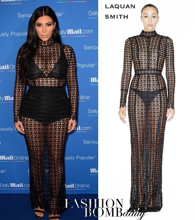 Splurge: Kim Kardashian West’s Daily Mail Yacht Cruise LaQuan Smith Patricia Black Lace Maxi
