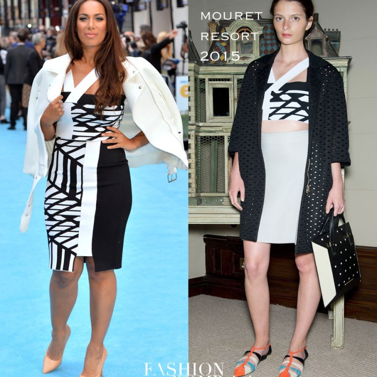Hot! or Hmm…: Leona Lewis’s Entourage Europe Premiere Roland Mouret Resort 2015 Black and White Dress