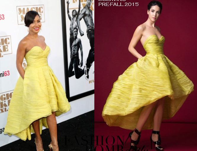 Hot! or Hmm… Jada Pinkett Smith’s <em>Magic Mike XXL</em> Los Angeles Premiere Ermanno Scervino Pre-Fall 2015 Strapless Lemon Sweetheart High Low Dress
