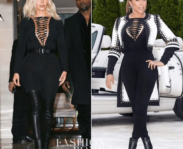 Who Wore it Better? Kim Kardashian West vs. Marjorie Harvey in Givenchy’s Spring 2015 Black Lace Up Jumpsuit