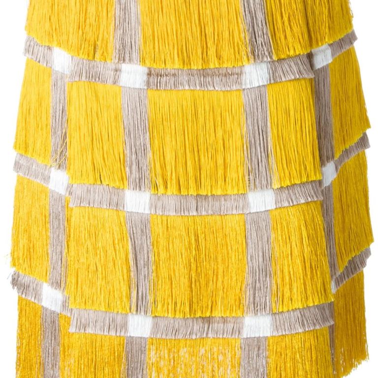 Bomb Product of the Day: Marco De Vincenzo’s Yellow and Silver Checked Fringe Skirt