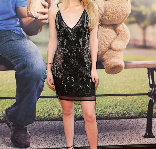 Splurge: Bella Thorne’s <em>Ted 2</em> New York Premiere Julien Macdonald Fall 2015 Embellished Mesh Dress and Fendi Black Ava Sandals