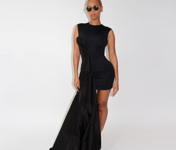 Hot! or Hmm… Beyoncé’s Beyonce.com Preen by Thornton Bregazzi Chantilly Sunglasses and Jean Paul Gaultier Asymmetrical Cotton and Silk Dress