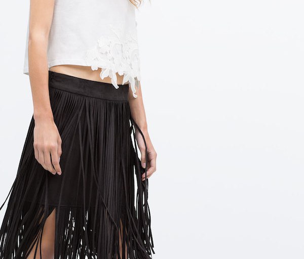 Bomb Product of the Day: Zara’s Black Fringe Skirt