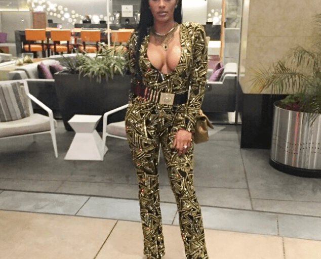 Hot! or Hmm…: Joseline Hernandez Jordan’s Tristan Blake Custom Gold and Black Sequined Jumpsuit