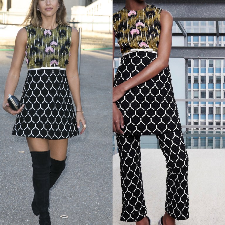 Hot! or Hmm…: Jessica Alba’s Giambattista Valli Fall 2015 Couture Fashion Show Giambattista Valli Resort 2016 Green Printed Mini Dress and Boots + On the Scene with Olivia Palermo, Sasha Pivovarova, and more!