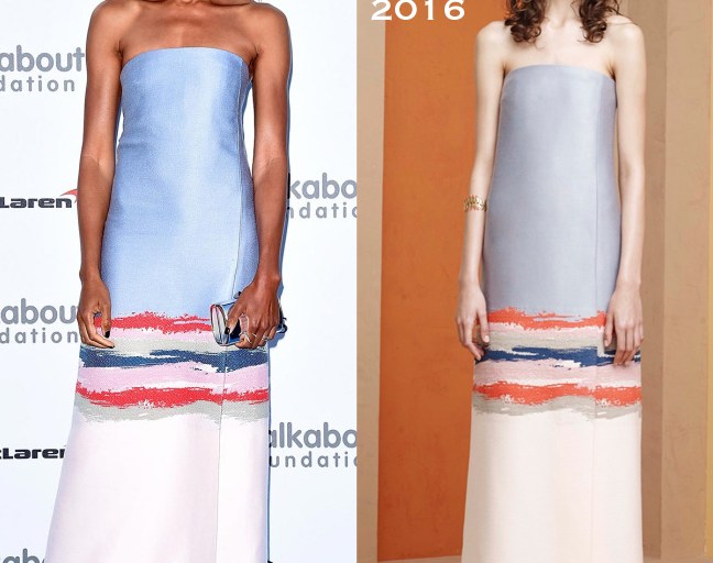 Hot! or Hmm…: Naomie Harris’s 2015 Walkabout Foundation Gala Tory Burch Resort 2016 Blue, Red, and Pink Gown